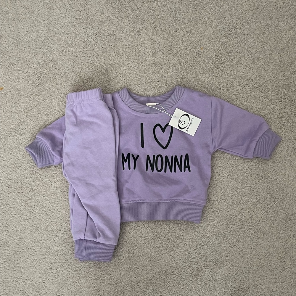 Mini Ollie 'I Love My Nonna' Baby Outfit 0-3mos